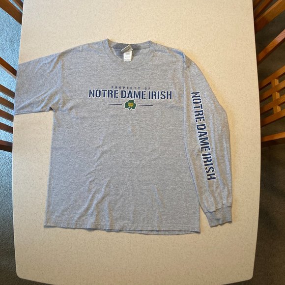 Briar Creek Vintage Notre Dame Gray T Shirt Long Sleeve Unisex Adult L - Picture 5 of 13